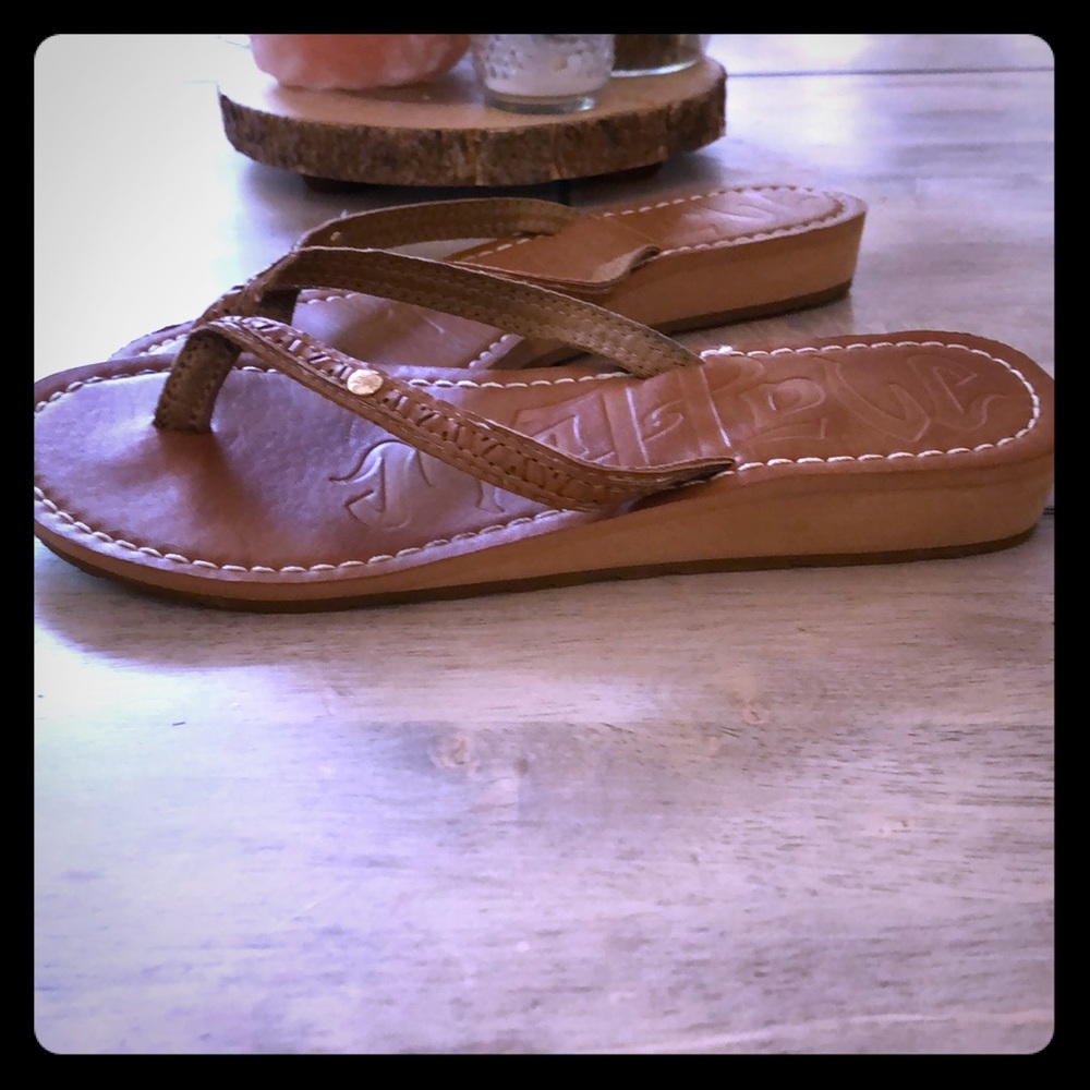 Brown leather Maypole wedges